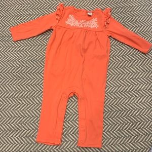 Coral Janie and Jack baby girl one piece